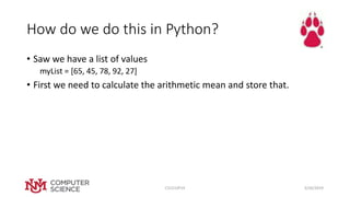 CS 151 Standard deviation lecture | PPT