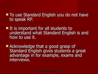 Standard English Dialect | PPT