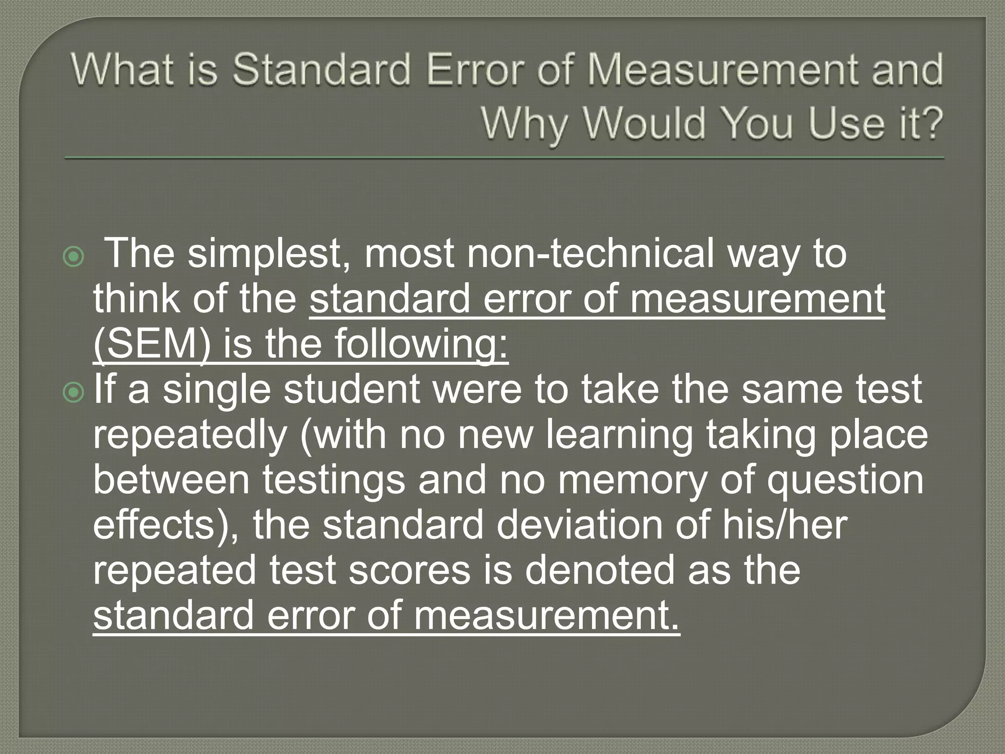 Standard error of measurement | PPT