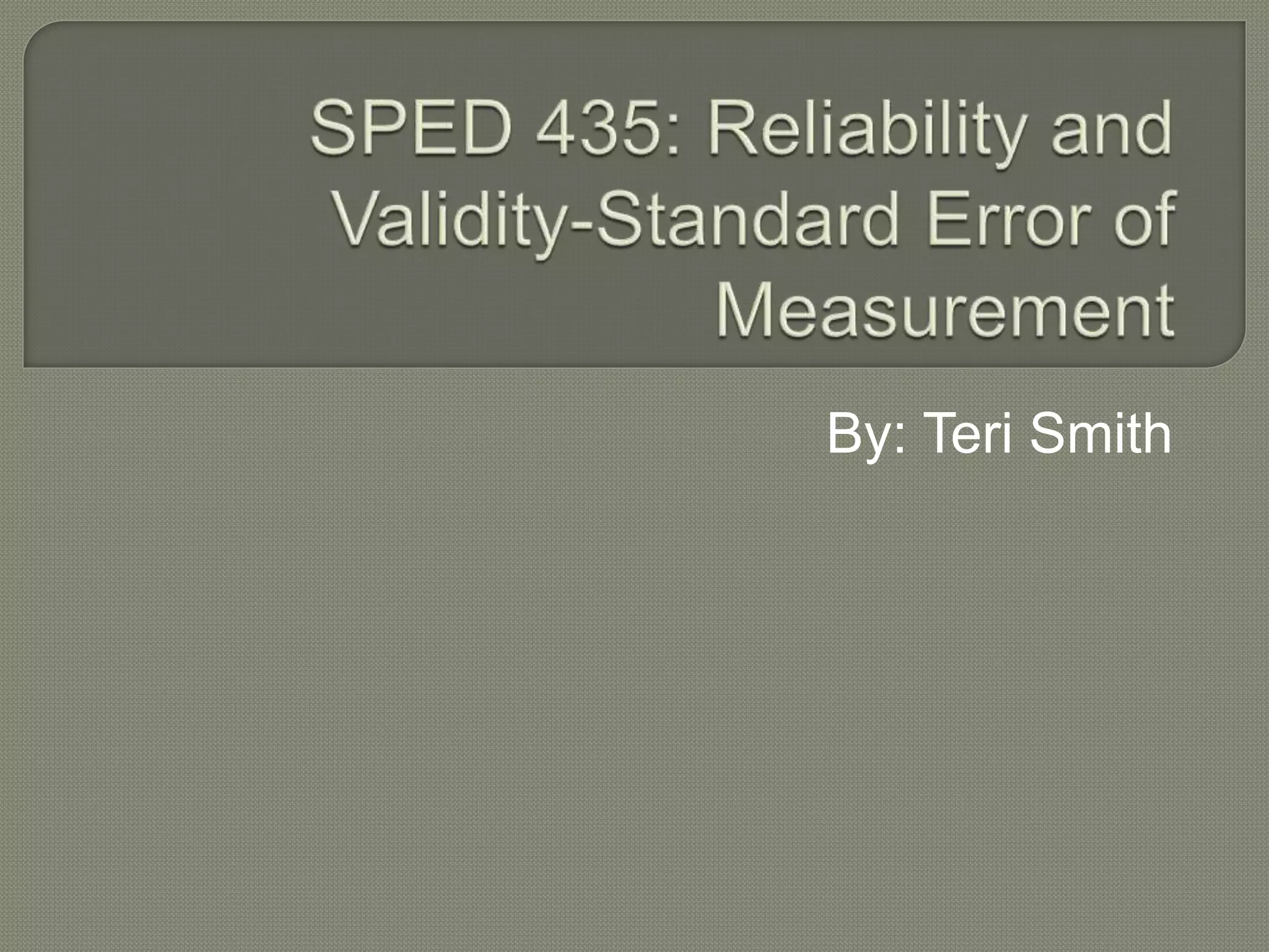 Standard error of measurement ppt