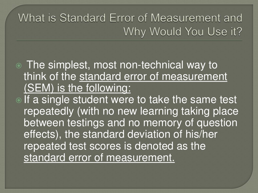 Standard error of measurement