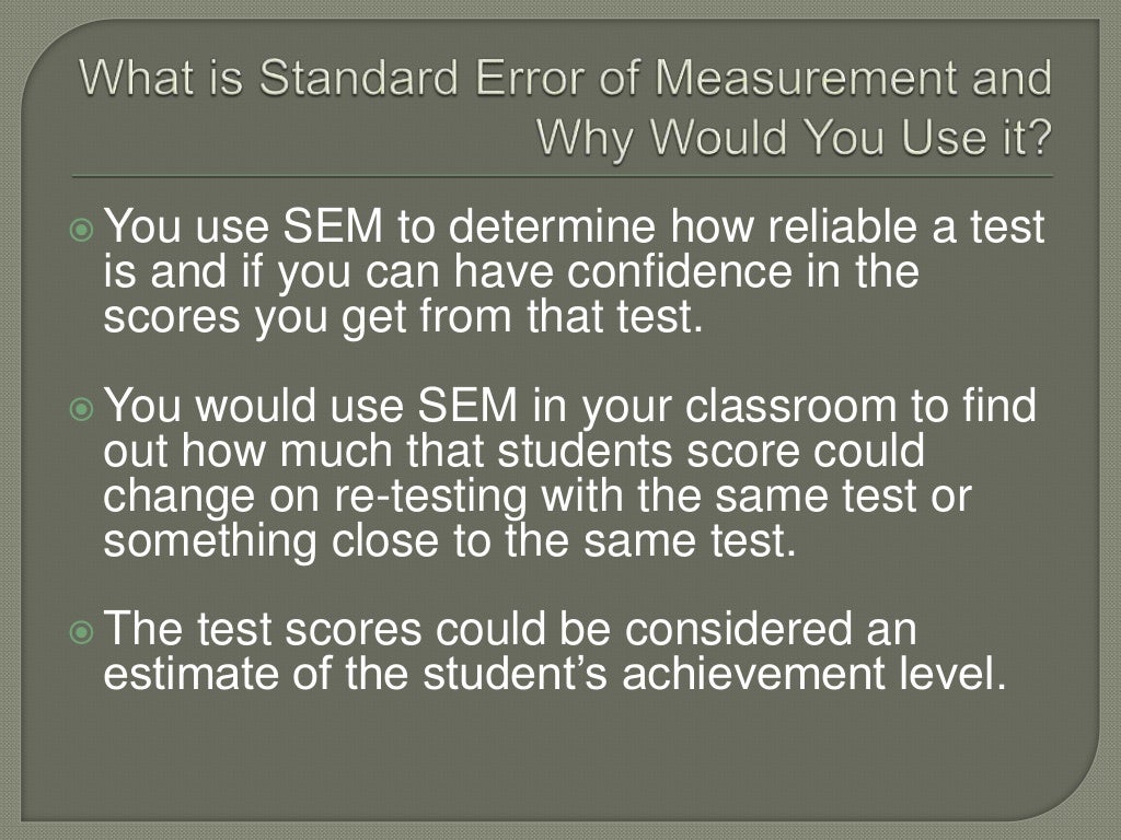 Standard error of measurement