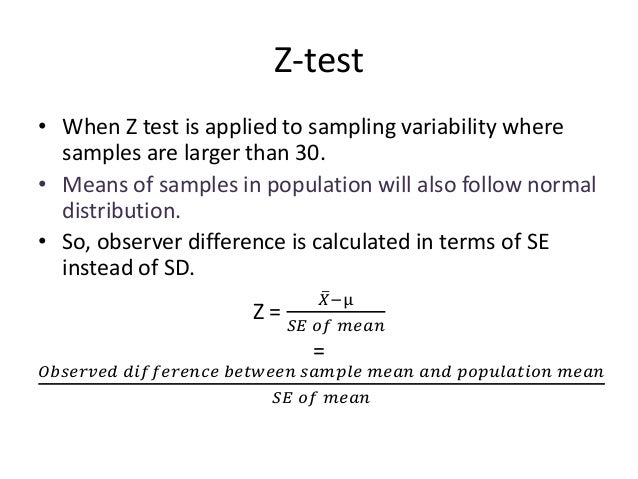 Z-Test and Standard error
