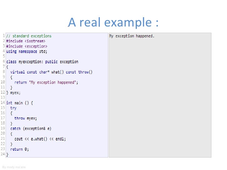 Standard exceptions