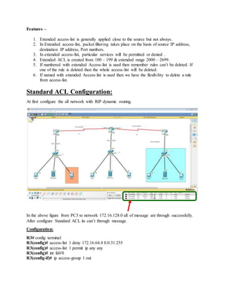 Standard & Extended ACL Configuration | PDF