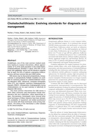 Thiasis Standard for dx & tx for choledocholithiasis | PDF