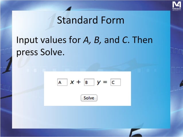 Brief Review: Linear Equations in Standard Form | PPT