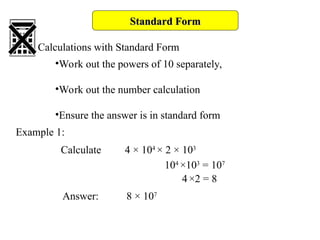 Standard Form Example Style Question mathematics secondary 9 standard_form.ppt
