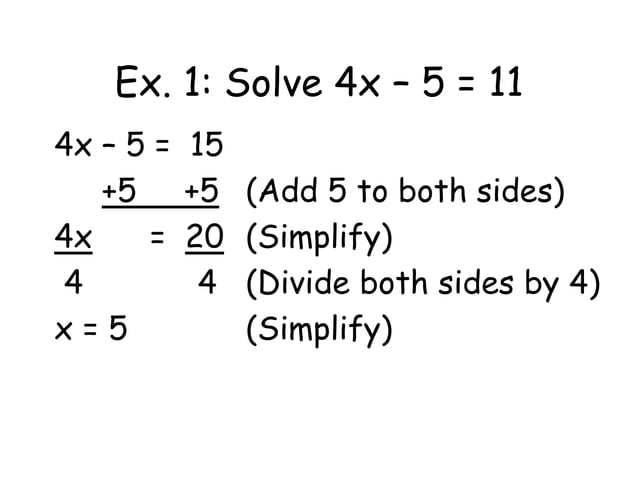 Standard form solve equations