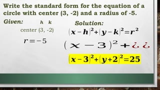 Standard form of the equation of a circle [Autosaved].pptx