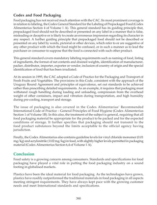 Standard for plastics for food packaging | PDF