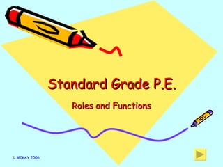 Standard Grade P.E. Roles and Functions L MCKAY 2006 