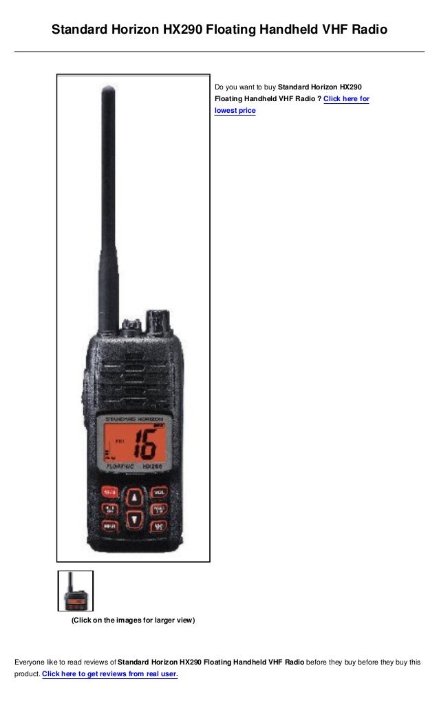 Standard horizon hx290 floating handheld vhf radio