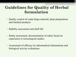 Standardization and Characterization of herbal drugs | PPT