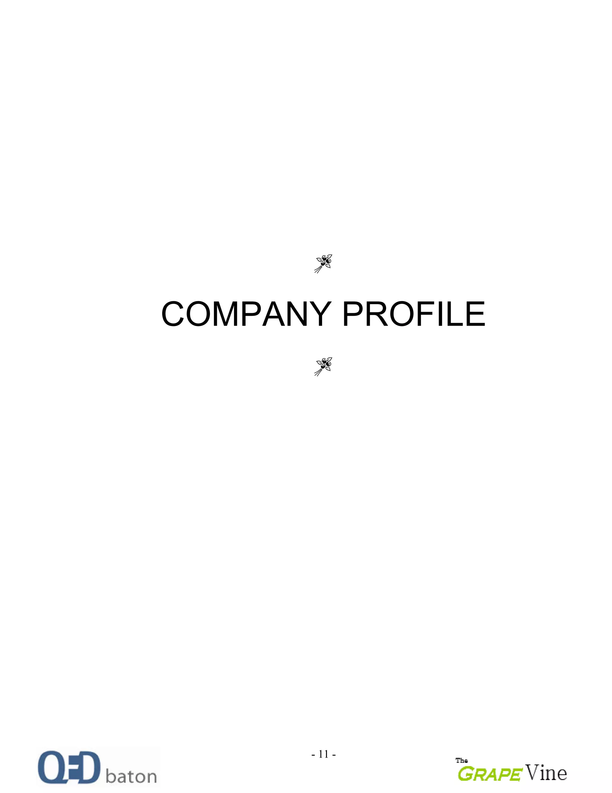 - 11 -
COMPANY PROFILE
 