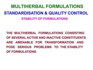 Standardization of herbal drugs ppt for webinar | PDF