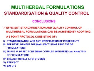 Standardization of herbal drugs ppt for webinar | PDF