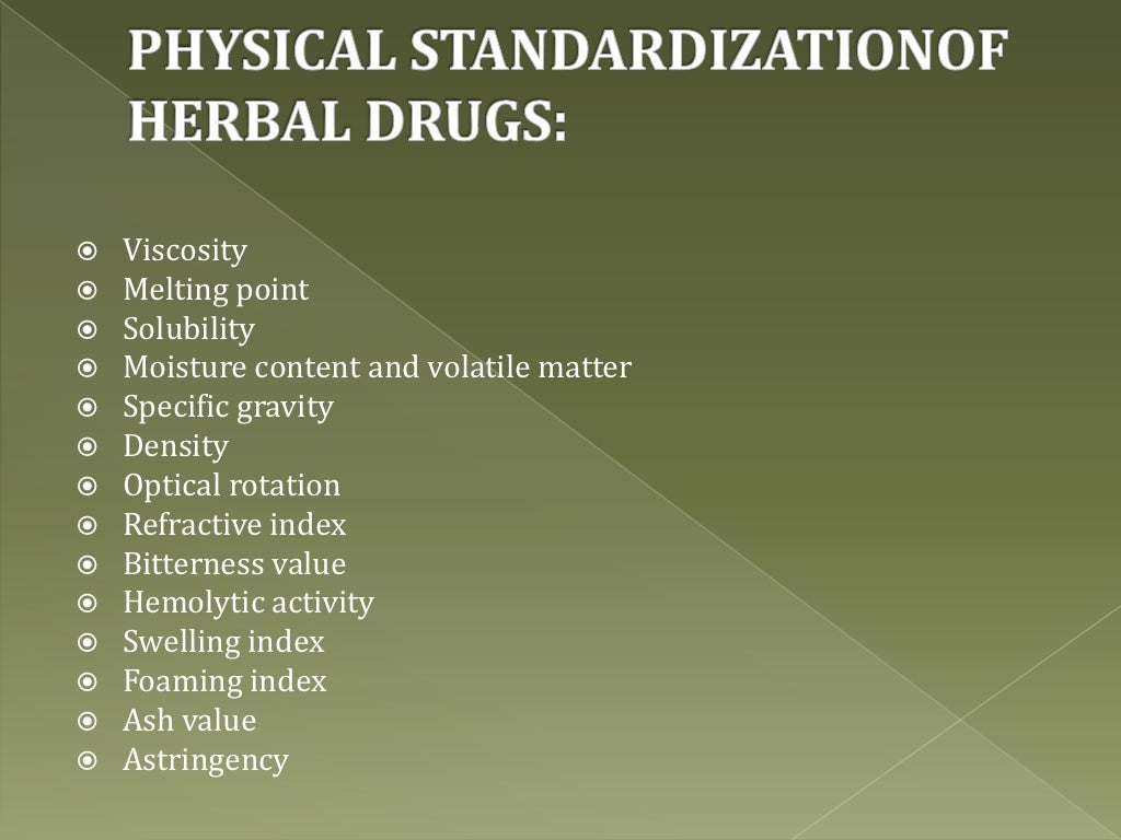 Standardization Of Herbal Drug Ppt