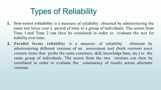 Test Retest Stability Standardized and non standardized tests | PPTX
