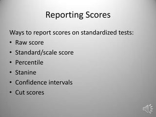 Standard Score Standardized Testing Standardized assessments | PPTX