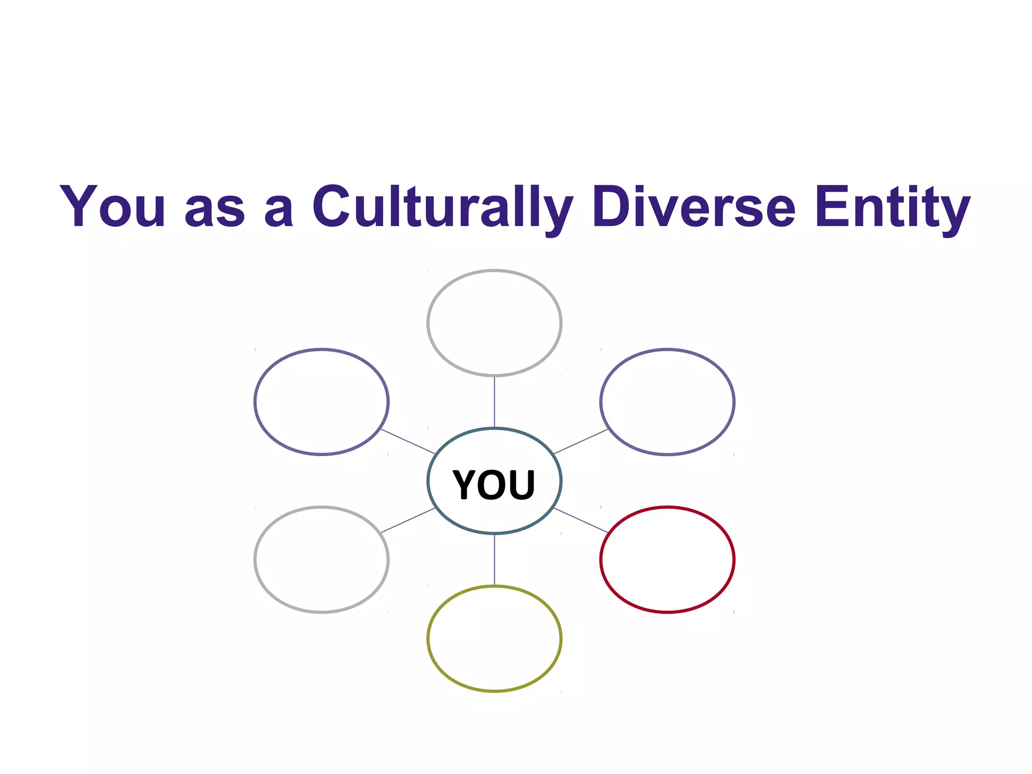 You as a Culturally Diverse Entity
YOU
 