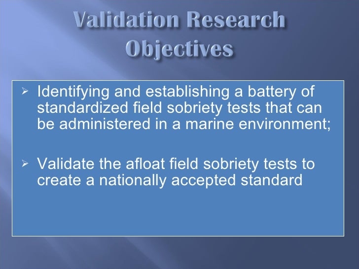 Standardized field sobriety tests