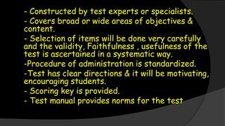 Standardized test and non standarded test | PDF