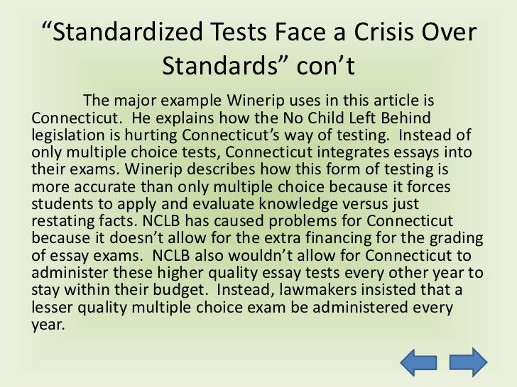 evaluation of a standardized test essay evaluation of a standardized test essay