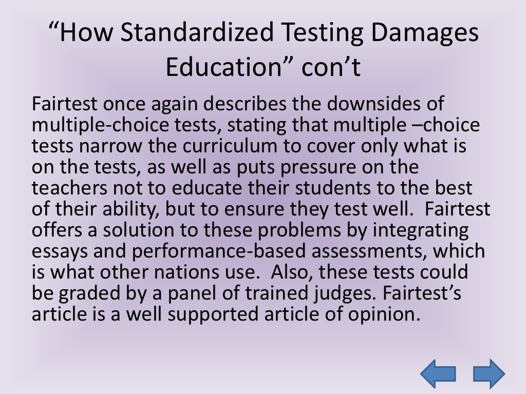 Standardized testing and education
