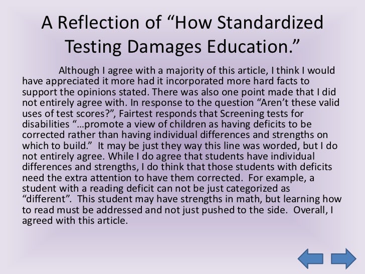 Standardized testing and education