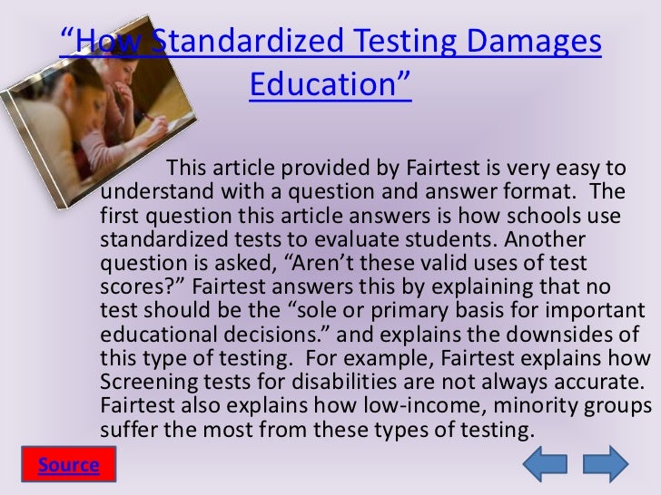 Standardized testing and education