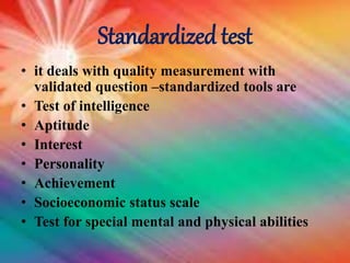 STANDARDIZED TEST and its important in Nursing | PPTX