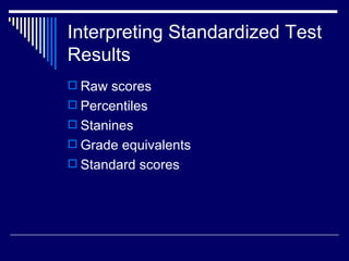 Standard Score Standardized Testing Standardized tests | PPT