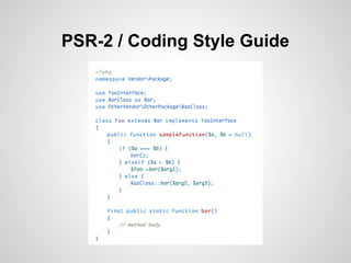 PSR-2 / Coding Style Guide
 