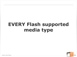 EVERY Flash supported
                 media type




©2004-2010 R Blank                  21
 