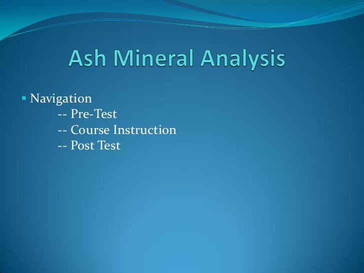 Ash Mineral Analysis