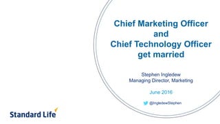 Chief Marketing Officer
and
Chief Technology Officer
get married
Stephen Ingledew
Managing Director, Marketing
June 2016
@IngledewStephen
 