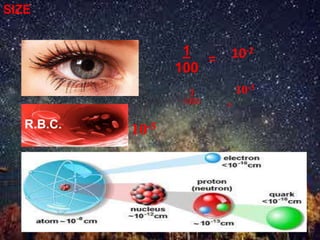 SIZE
10-21
100
=
1
1000 =
10-3
R.B.C. 10-5