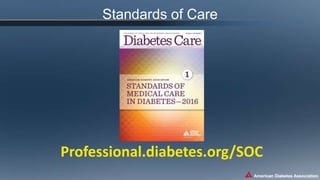 Standards of Care
Professional.diabetes.org/SOC
 