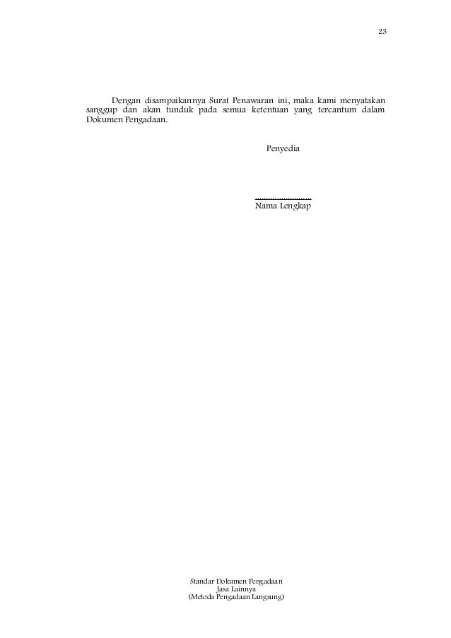 Standar dokumen pengadaan metoda pengadaan langsung