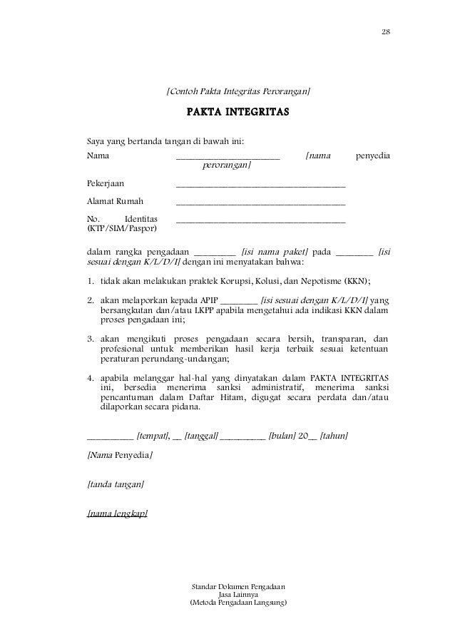Standar Dokumen Pengadaan Metoda Pengadaan Langsung