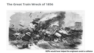 . SOPs would have helped the engineers avoid a collision.
 