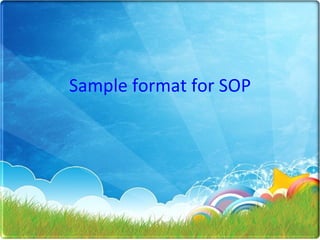 Sample format for SOP 