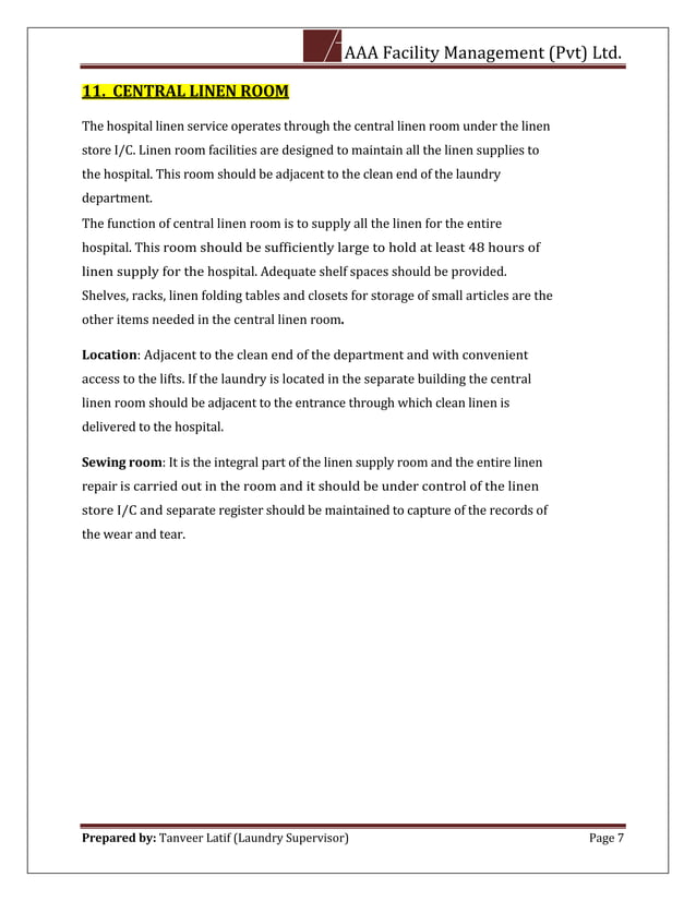 Laundry Procedure.pdf Standard Operating Procedure of Laundry Department | PDF