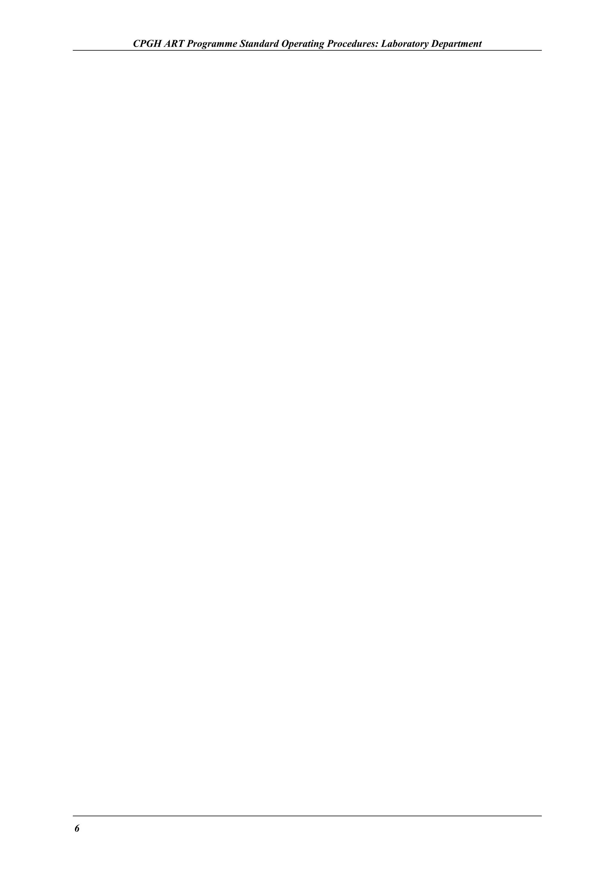 CPGH ART Programme Standard Operating Procedures: Laboratory Department

6

 