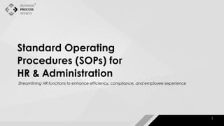 Standard Operating Procedures (SOPs) for HR & Administration | PDF