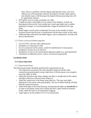 Standard operating system for underwater video camer system | PDF