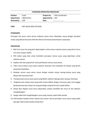 Standard operational procedure fbp | DOCX