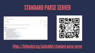 STANDARD PARSE SERVER
https://bitbucket.org/jackrabbit/standard-parse-server
 
