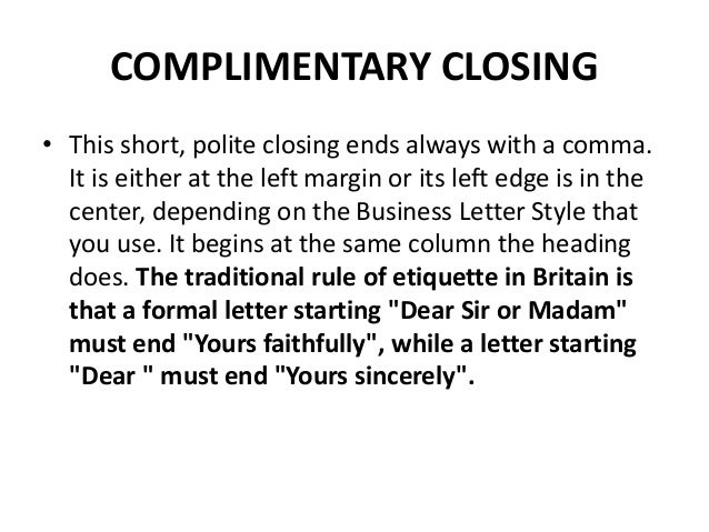 standard parts of letter standard letter heading